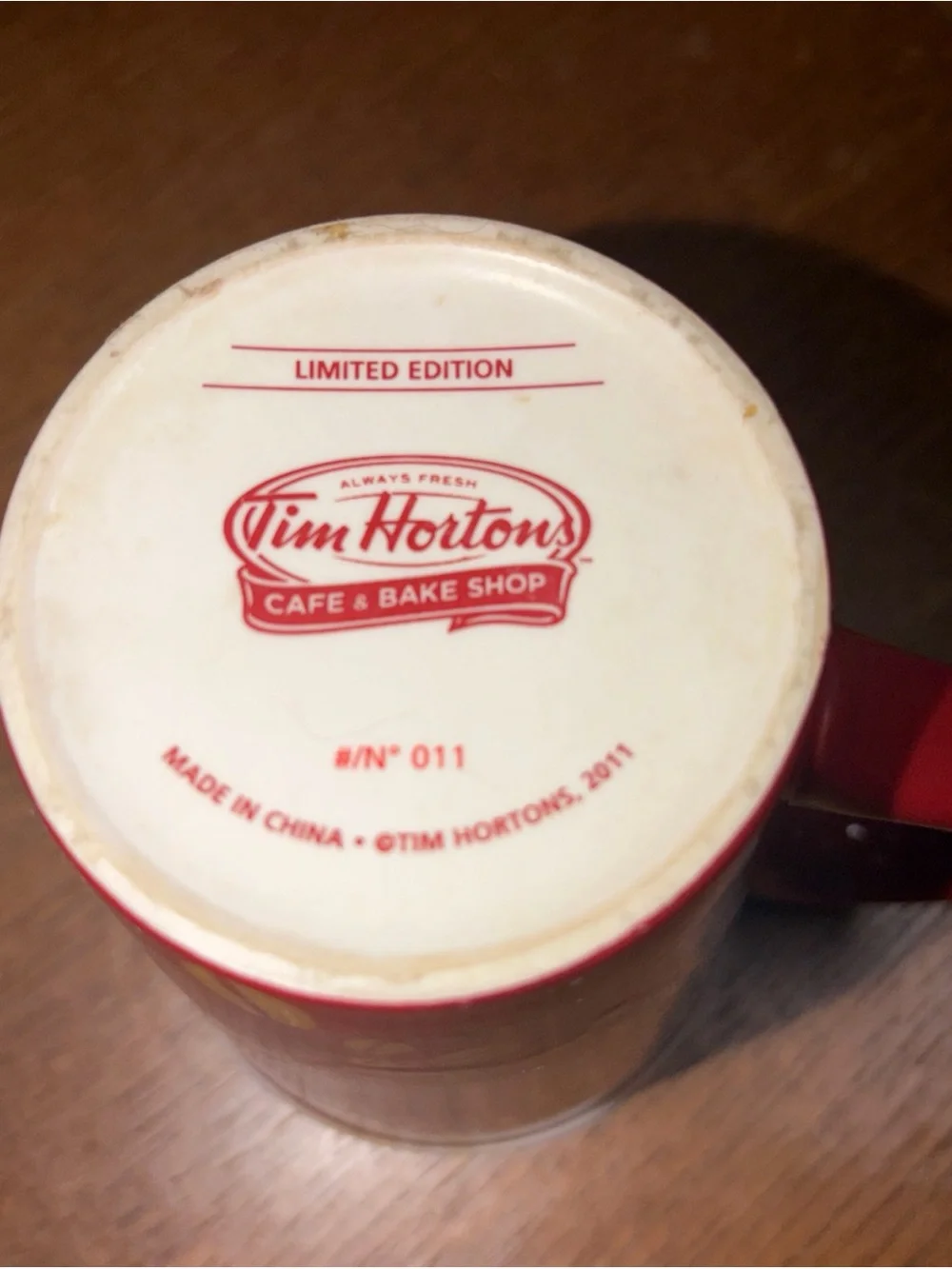 Tim Hortons Red Cafe & Bake Shop Ceramic Coffee Mug